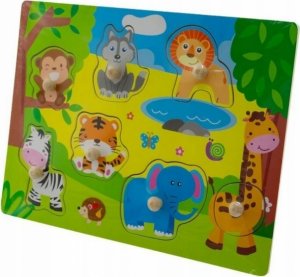 Tulimi Dřevěné zábavné puzzle vkládací - Zoo malé