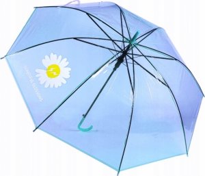 Tulimi Dětský průhledný holový deštník Kopretina - modrý