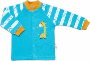 Baby Nellys Bavlněná košilka Giraffe, tyrkysová, vel. 56