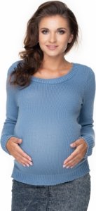 Be MaaMaa Těhotenský přízový svetřík - sv. modrý