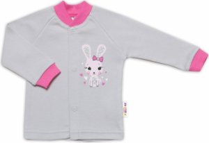 Baby Nellys Bavlněná košilka Lovely Bunny- šedá/růžová, vel. 56