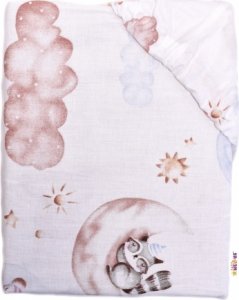 Baby Nellys Bavlněné prostěradlo, Sweet Dreams, bílá, 140 x 70 cm