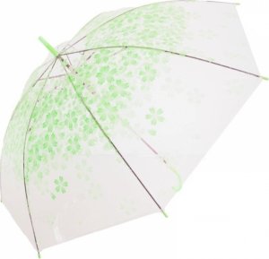 Tulimi Dětský průhledný holový deštník Květinka - zelený