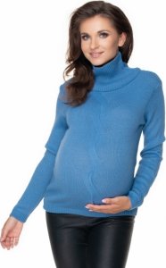 Be MaaMaa Těhotenský svetr s rolákem - modrý