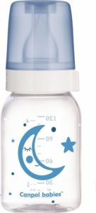 Canpol Babies Skleněná lahvička 120 ml Měsíček - modrá