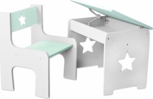 NELLYS Sada nábytku KIDS STAR Stůl + židle - mátová s bílou