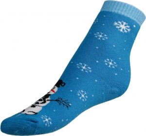 Ponožky Termo sněhulák - 43-46 - modrá, bílá