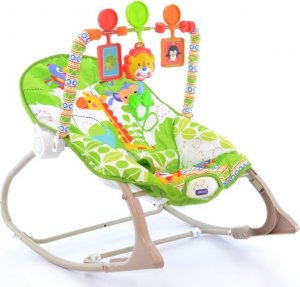 Lehátko,houpačka pro kojence s vibrací a hudbou Eco Toys - Žirafa