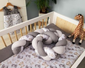 Baby Nellys Mantinel pletený cop Vafel, bavlna LUX, Safari - 220 x 16 cm