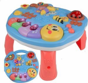 Interaktivní hračka/stoleček s melodii 2V1 Tulimi, Včelka s housenkou