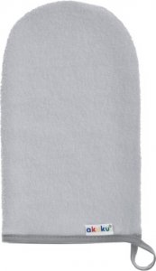 Dětská froté žínka Akuku, 21x12 cm, šedá