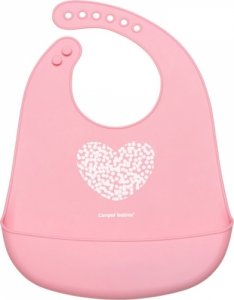 Silikonový bryndák s kapsičkou Canpol babies, Pastel - růžový