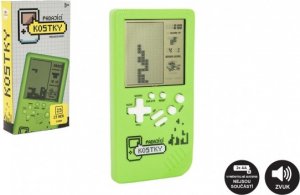 Digitální hra Padající kostky hlavolam plast 14x7cm zelená na baterie se zvukem 7,5x14,5