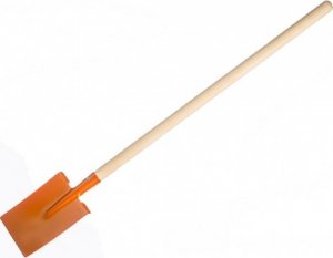 Rýč rovný oranžový s násadou kov/dřevo 80cm nářadí