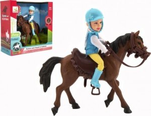 Kůň + panenka/panáček žokej plast 20cm