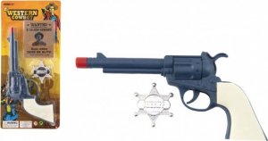 Pistole revolver klapací plast 23x12cm s šerifským odznakem
