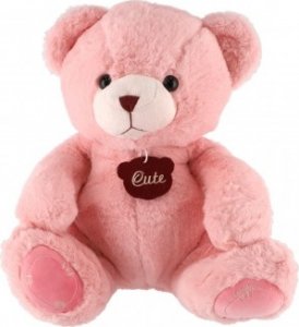 Medvěd sedící plyš 40cm růžový 0+