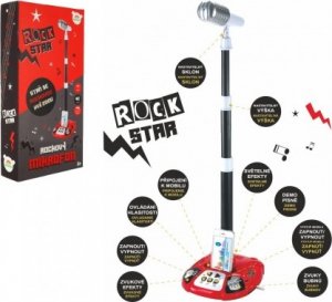 Mikrofon karaoke ROCK STAR plast na baterie se světlem se zvukem