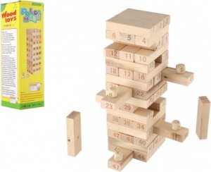 Hra věž dřevěná 48 dílků společenská hra hlavolam