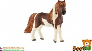 Kůň domácí Shetlandský pony zooted plast 12cm