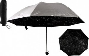 Deštník hvězdná obloha skládací 25cm látka/kov pro dospělé stříbrný