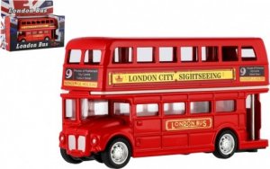 Autobus "Londýn" červený patrový kov/plast 12cm na zpětné natažení