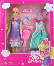 Barbie Moje první Barbie panenka den a noc - fialová HMM66 TV