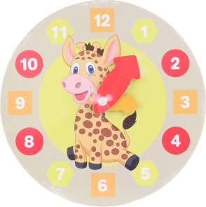 Dřevěné hodiny - žirafa