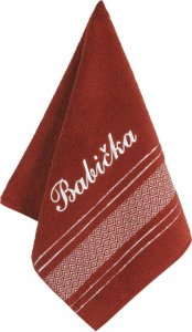 Froté ručník mozaika se jménem BABIČKA - 50x100 cm - tm.terra