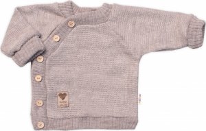 Dětský pletený svetřík s knoflíčky, zap. bokem, Hand Made Baby Nellys, béžový, vel. 68/74