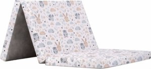 Baby Nellys Turistická matrace 120 x 60 cm, Zvířátka na louce - bílá se vzorem