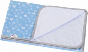 Baby Nellys Dětská bavlněná dvouvrstvá deka, Květinky, modrá