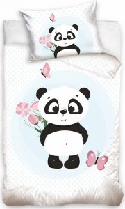 Povlečení bavlna do postýlky Roztomilá Panda 100x135, 40x60 cm