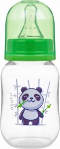 Kojenecká, plastová lahvička Akuku, Panda 125ml - zelená