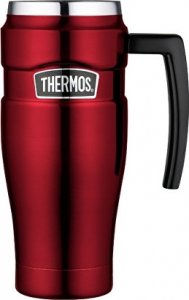 Style Vodotěsný termohrnek s madlem - červená 470 ml