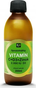 Lipozomální vitamín C + D3 + zinek 200 ml