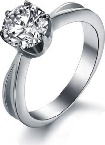 Ocelový prsten s krystalem KRS-174, 57 mm