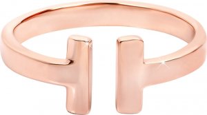 Otevřený růžově pozlacený prsten z oceli, 52 mm
