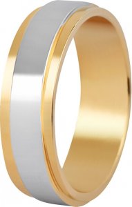 Pánský bicolor prsten z oceli SPP05, 63 mm