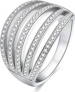 Stříbrný prsten se zirkony AGG338, 54 mm