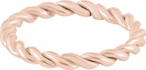 Moderní kroucený růžově zlacený prsten, 50 mm