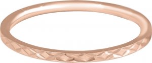 Pozlacený minimalistický prsten z oceli s jemným vzorem Rose Gold, 52 mm