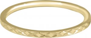 Pozlacený minimalistický prsten z oceli s jemným vzorem Gold, 49 mm