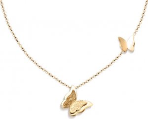 Pozlacený motýlí náhrdelník Metal Butterfly KNSC-257-GOLD