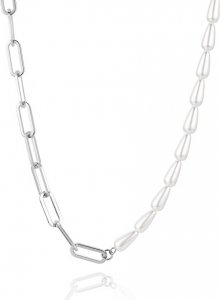 Originální ocelový náhrdelník s perlami VWSN001S