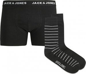 2 PACK - pánské boxerky a ponožky JACMARTY 12210742 Black, M