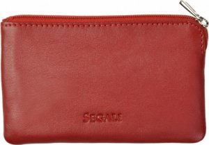 Kožená mini peněženka-klíčenka 7289 red