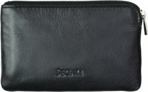 Kožená mini peněženka-klíčenka 7289 black