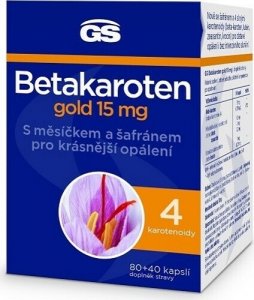 GS Betakaroten gold 15 mg, 80 + 40 kapslí