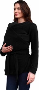JOŽÁNEK Zavinovací kabátek pro nosící, těhotné - fleece - černý, vel. M/L